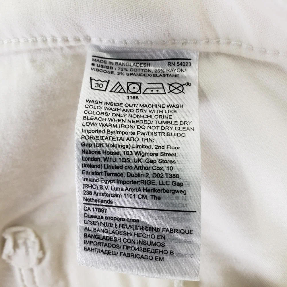 Banana Republic Sloan Pants Women 14 Off-White Stretch Chino Cargo Utility
